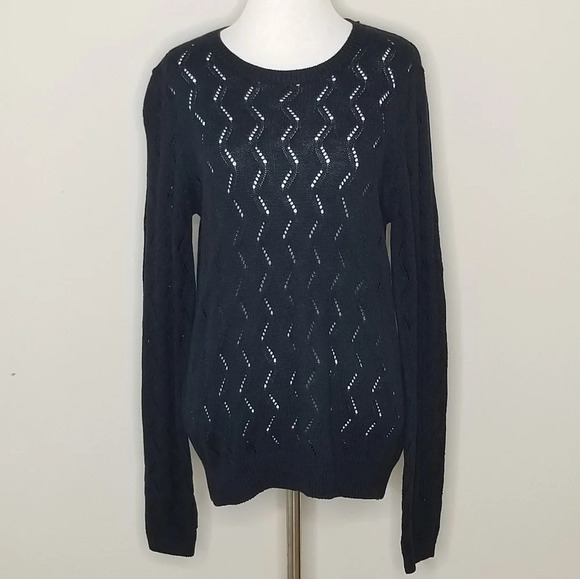 NWT 14th & Union Blue Open Knit Long Sleeve Sweater S - Picture 1 of 7